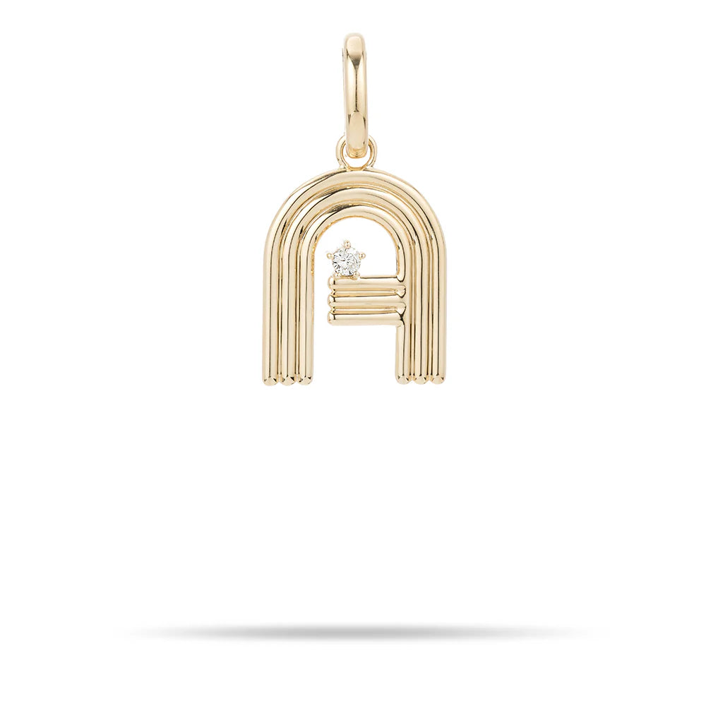 Groovy Diamond Initial Hinged Charm (Pre-Order)