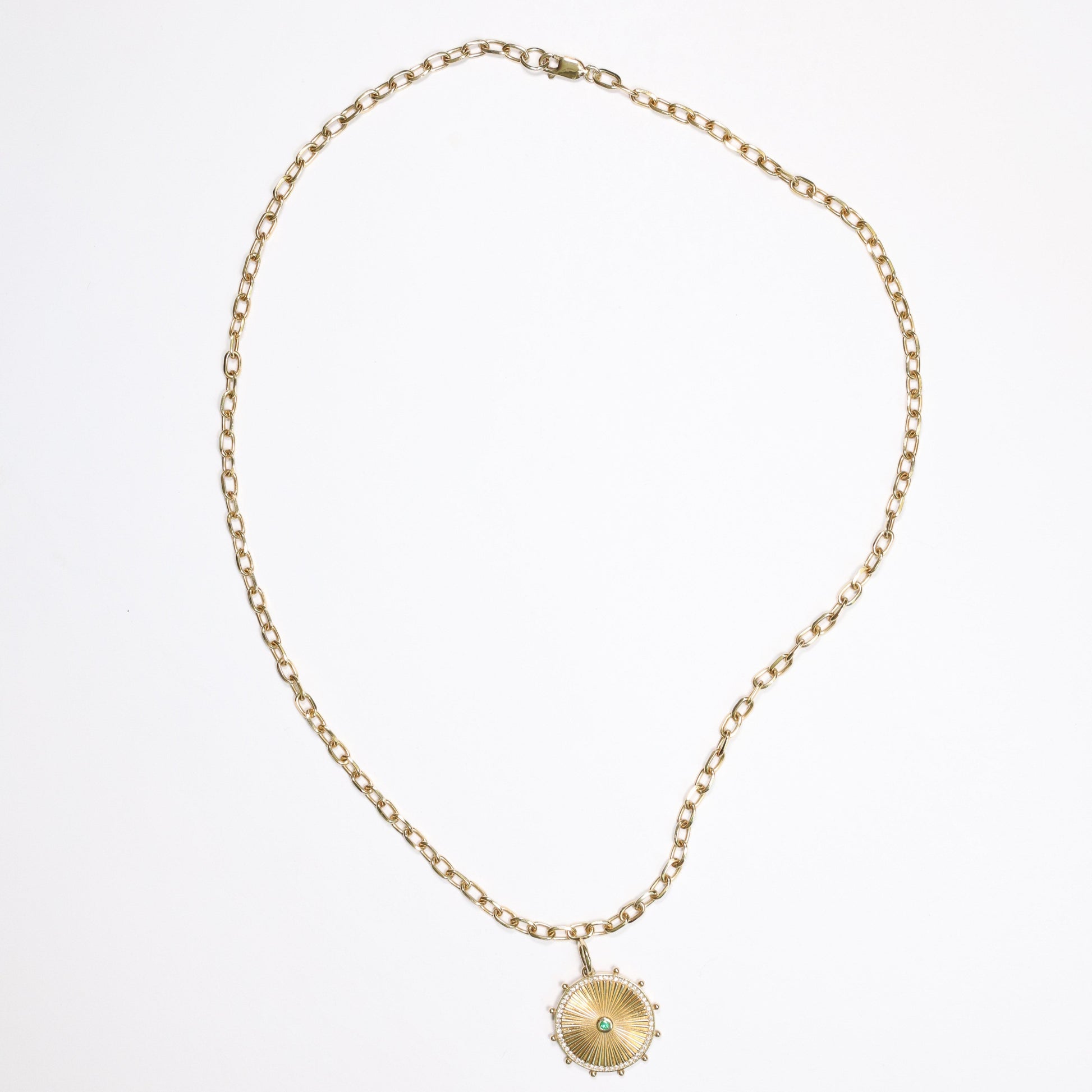 Cassandane Small Emerald Sun Medallion