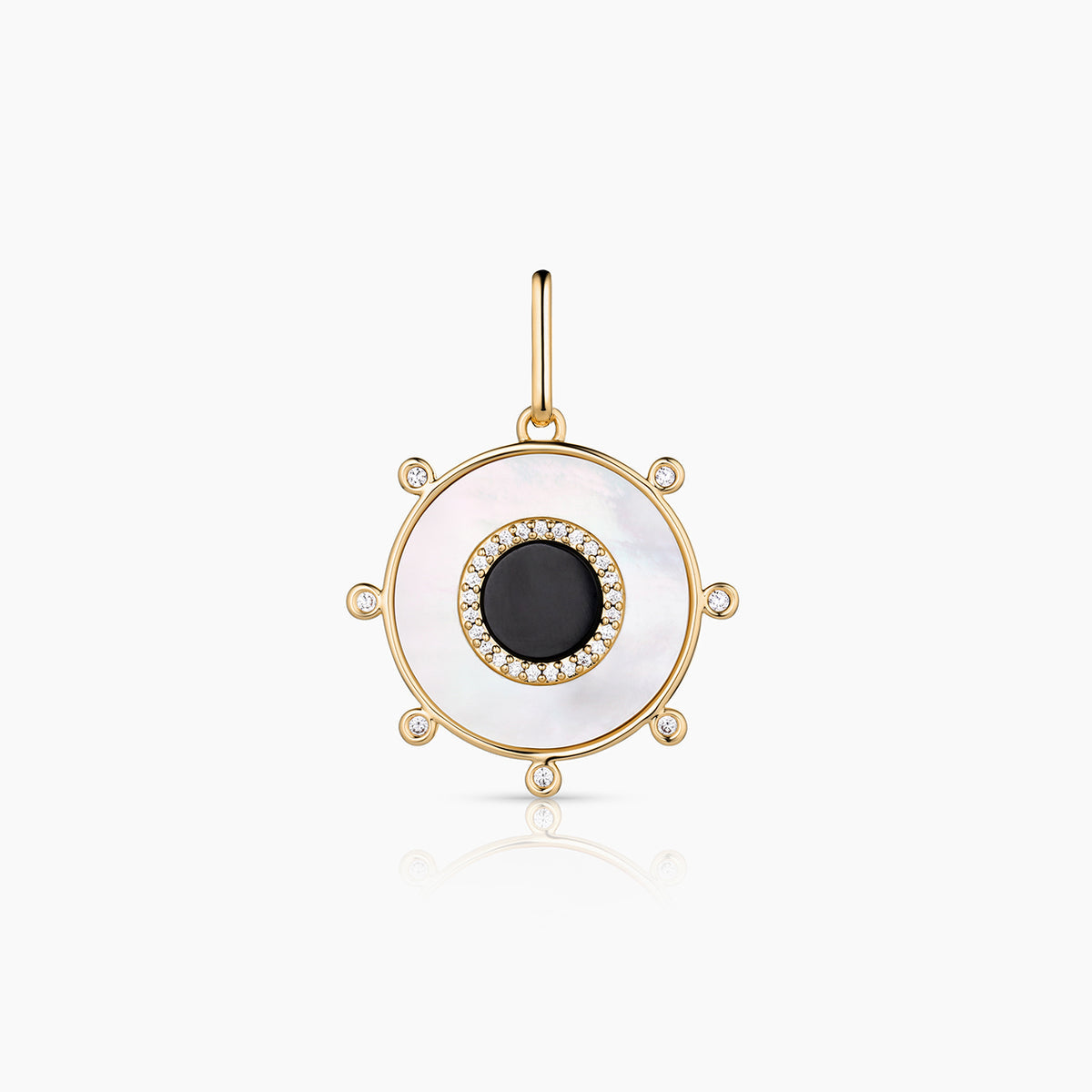 Soleil Mother Of Pearl and Onyx Charm