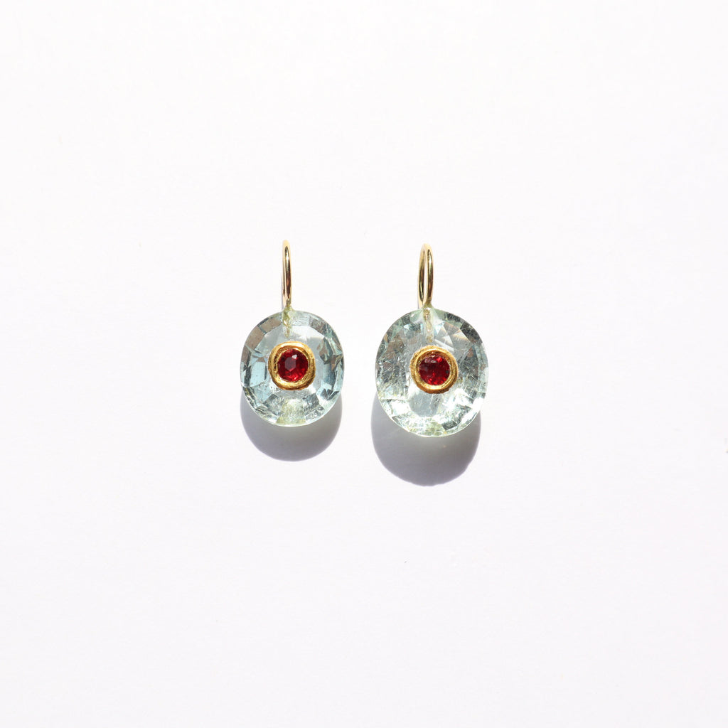 Aqua dots & red sapphire