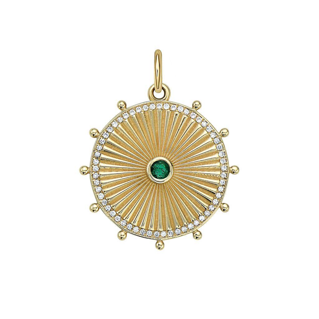 Cassandane Small Emerald Sun Medallion