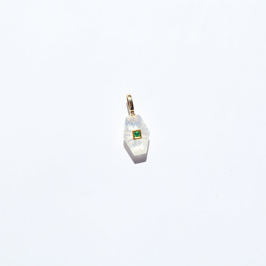 Moon Quartz & Emerald