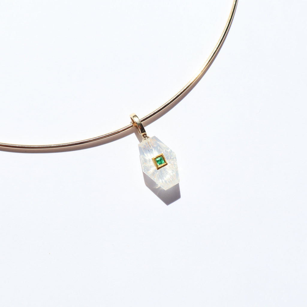 Moon Quartz & Emerald