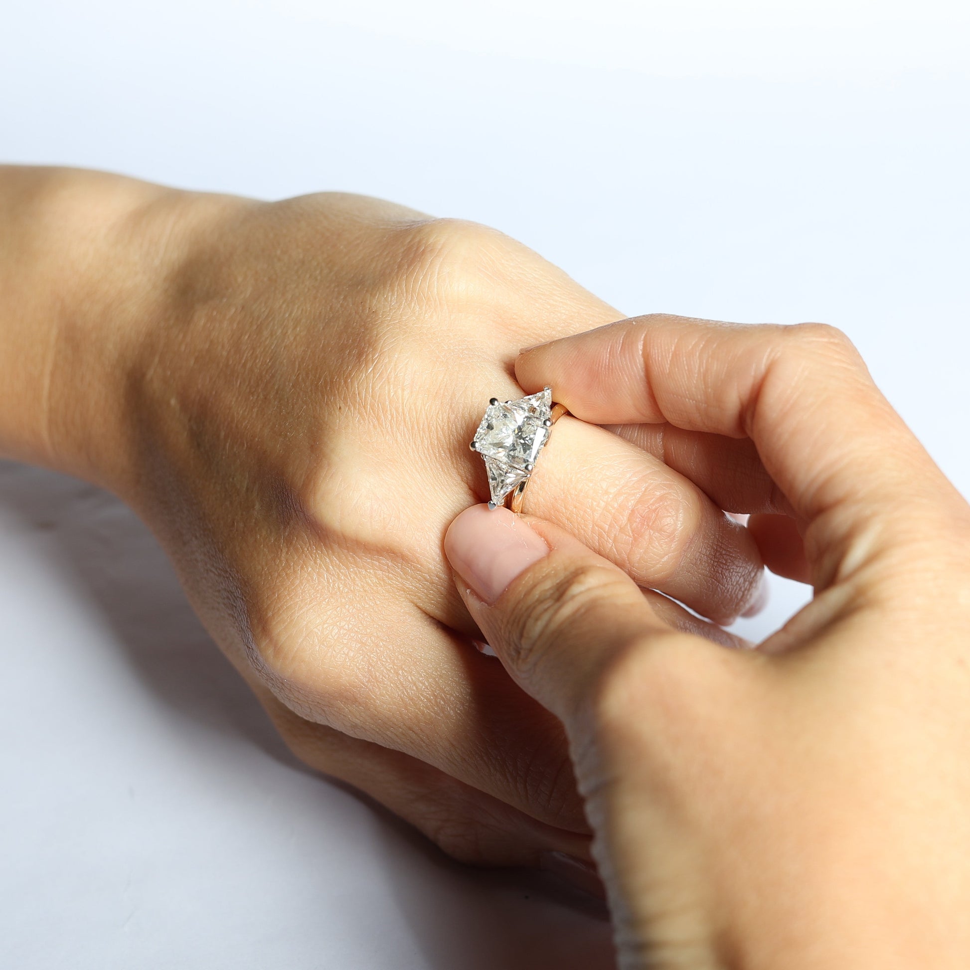 Custom side lab diamonds for engagement ring