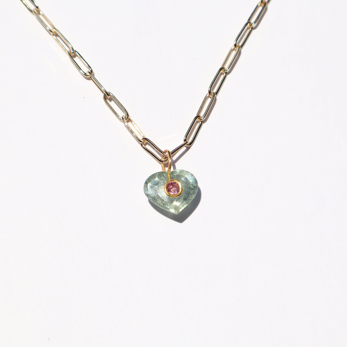 Aqua heart & Pink Sapphire