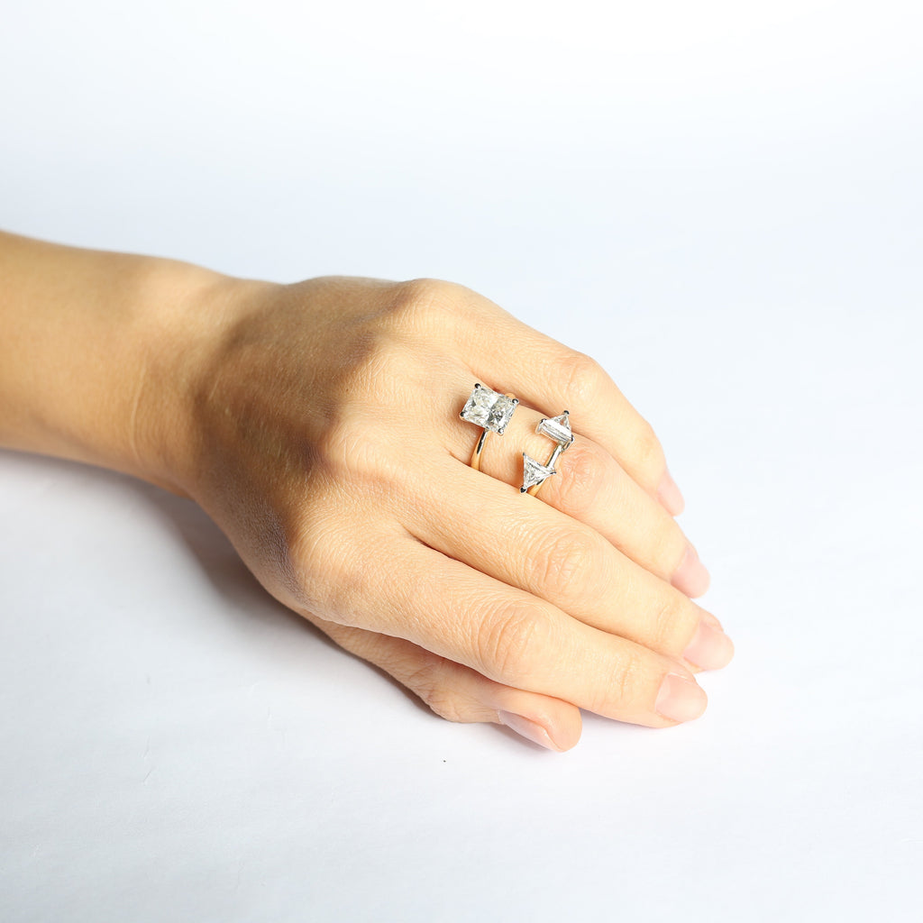 Custom side lab diamonds for engagement ring