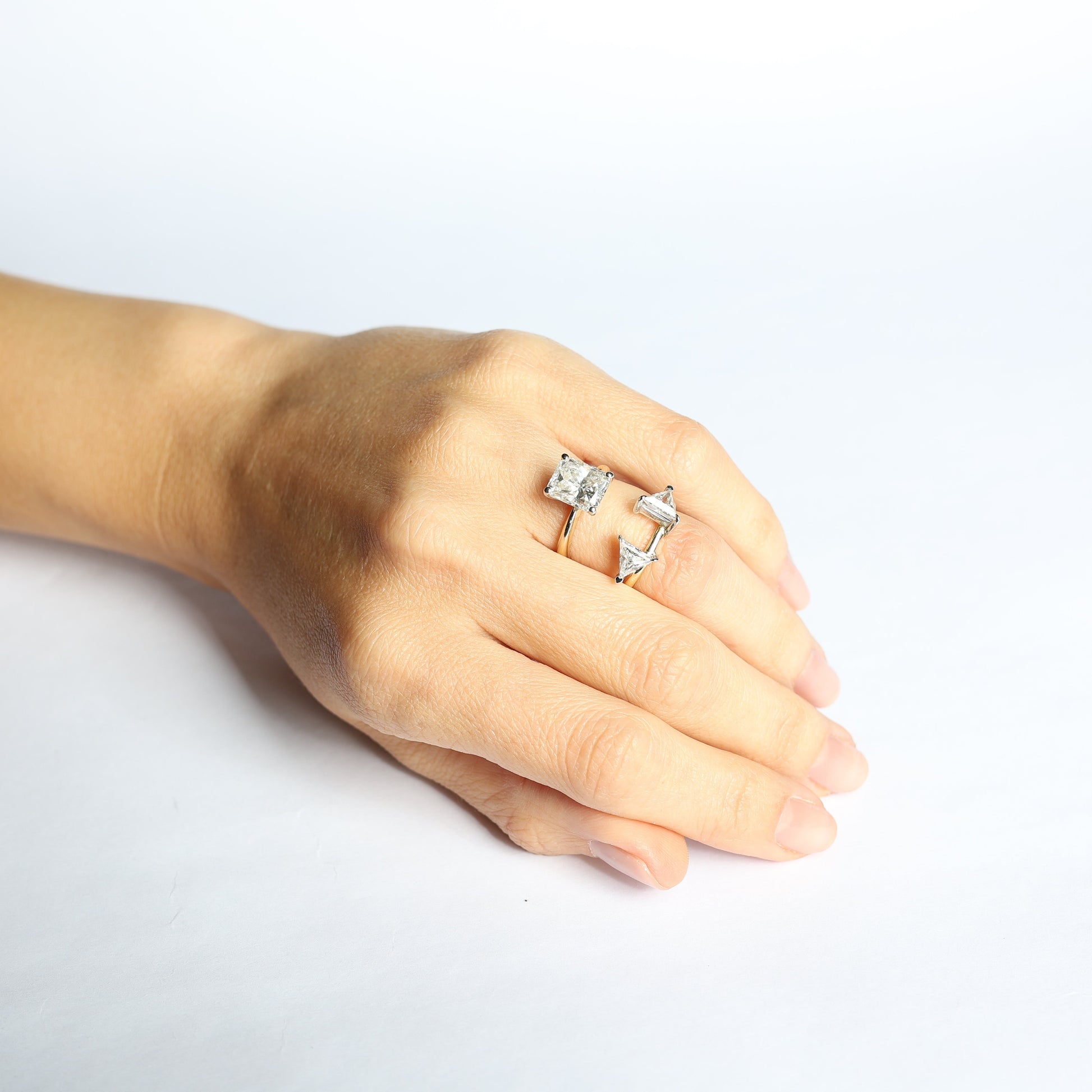 Custom side lab diamonds for engagement ring