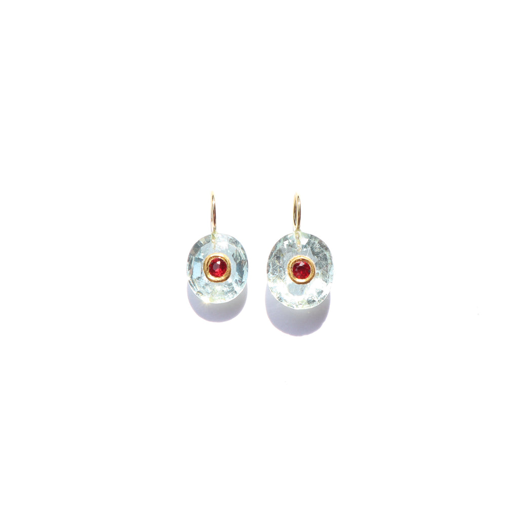 Aqua dots & red sapphire