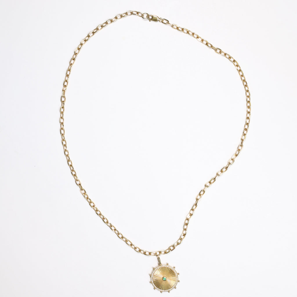 Cassandane Small Emerald Sun Medallion