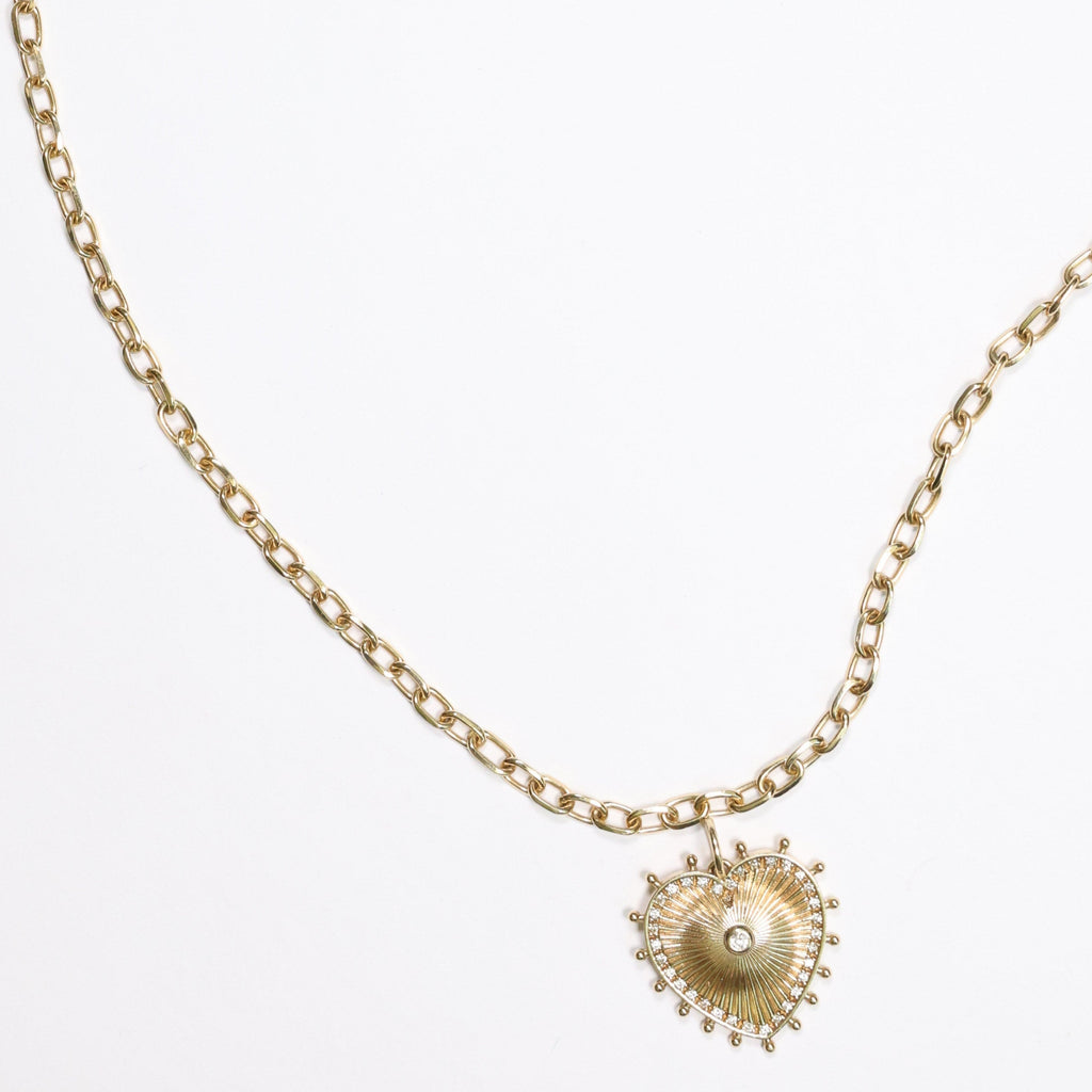Cassandane Small Diamond Heart Medallion