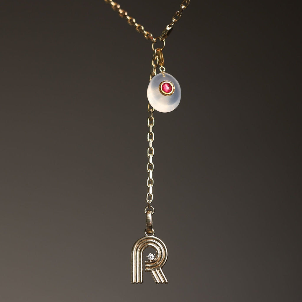 Groovy Diamond Initial Hinged Charm (Pre-Order)