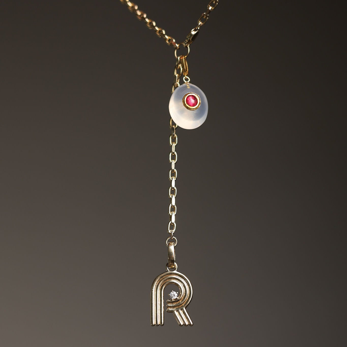 Groovy Diamond Initial Hinged Charm (Pre-Order)