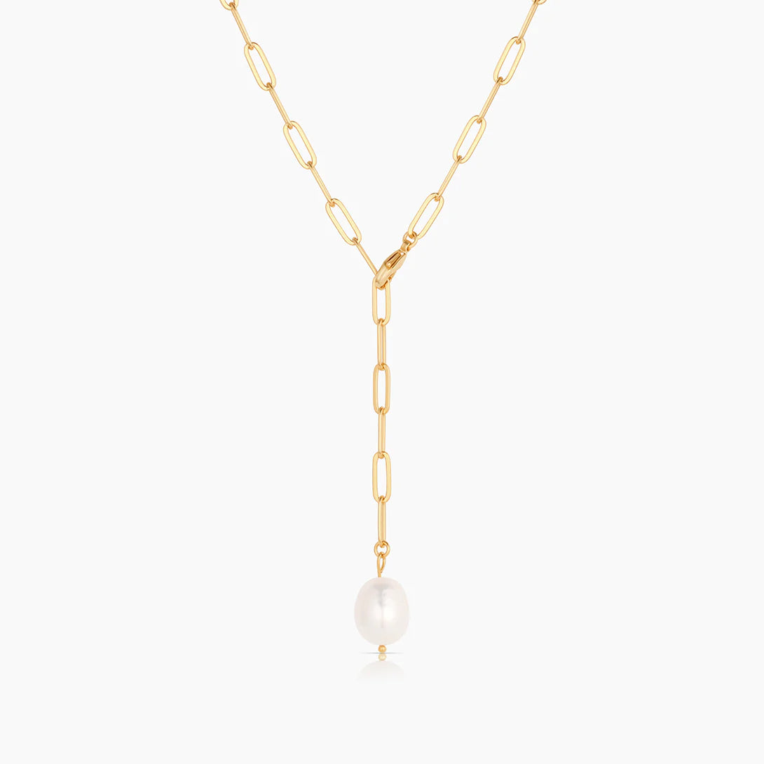 Lea Pearl Lariat Necklace