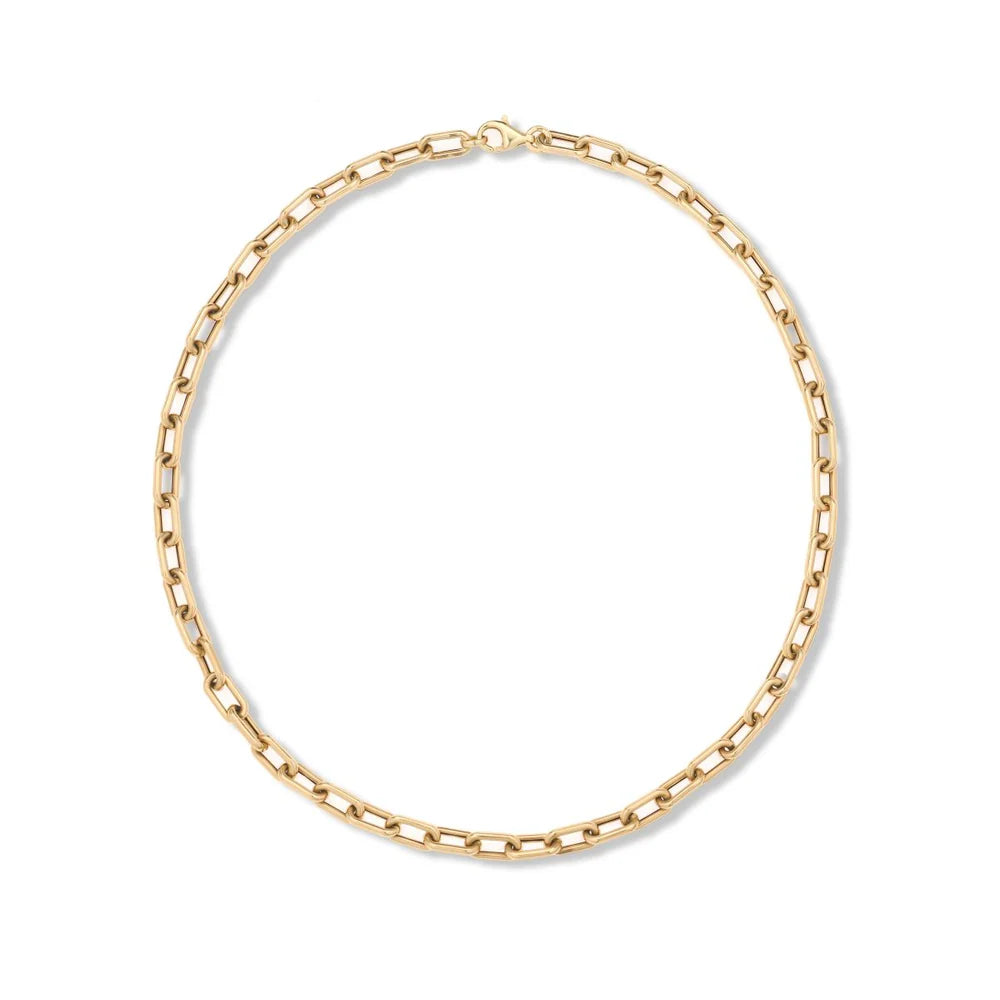 5.3mm Groovy Italian Chain Initial Necklace (Pre-Order)