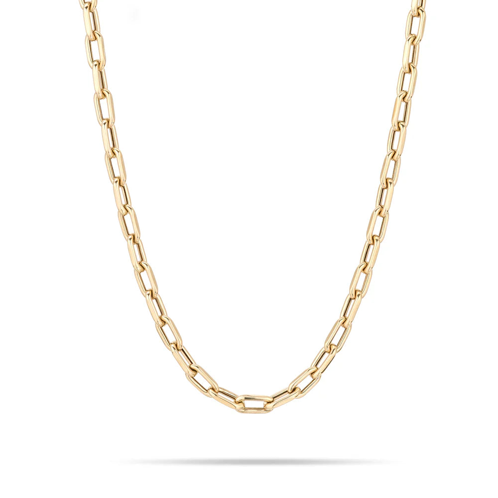 5.3mm Groovy Italian Chain Initial Necklace (Pre-Order)