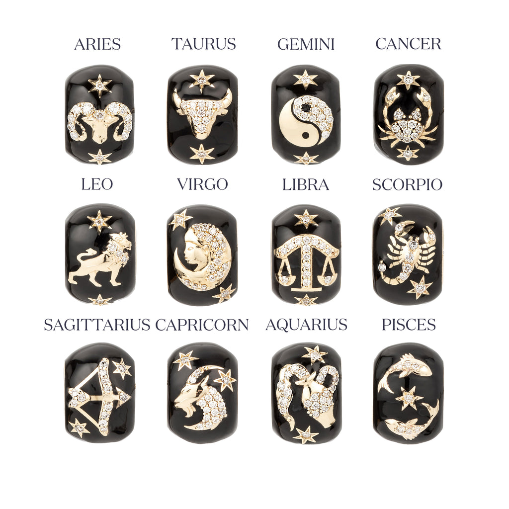 Zodiac Ceramic + Diamond Big Bead (Pre-Order)